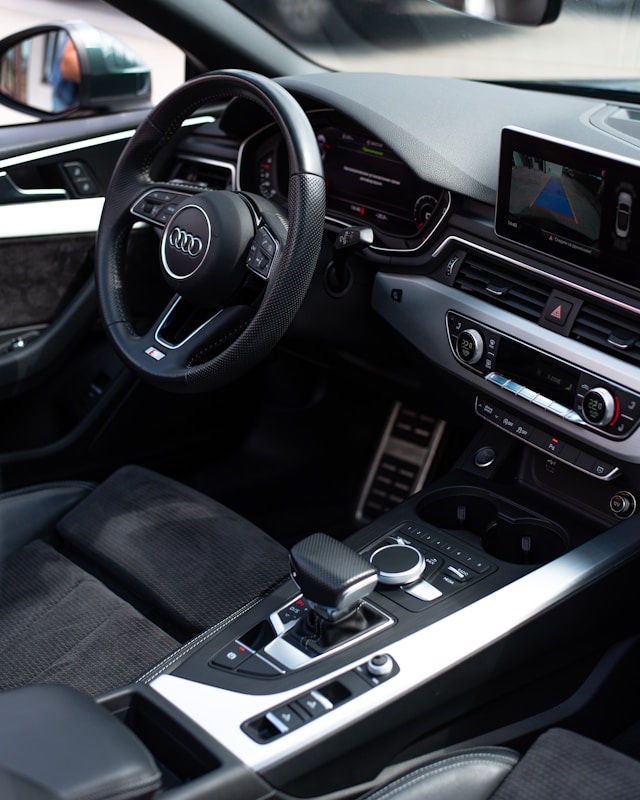 Interior of an Audi vehicle showing dashboard