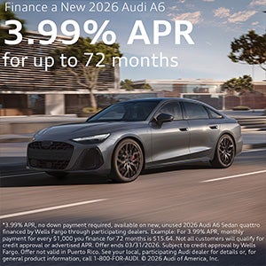 Side view of an Audi.