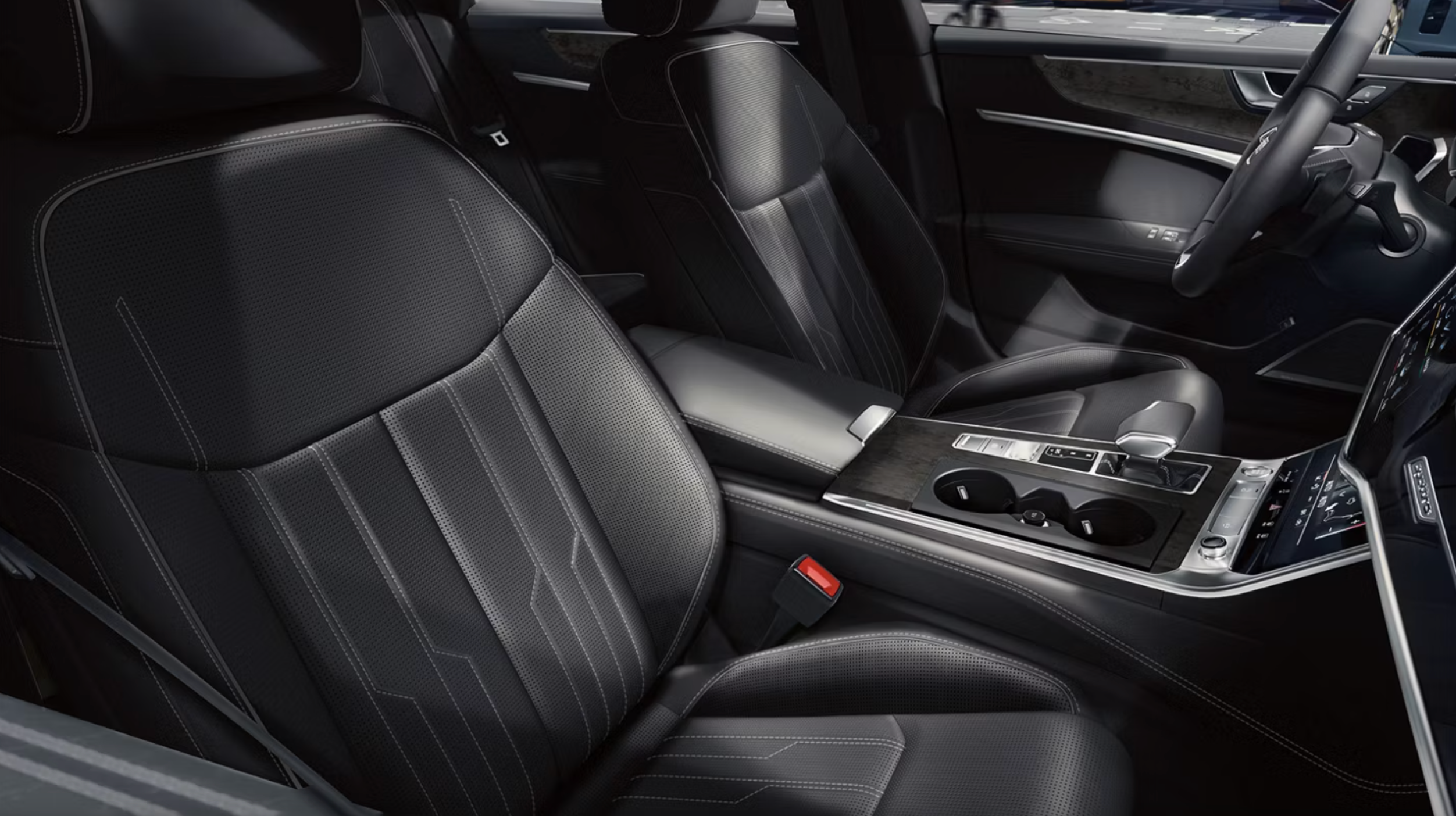 2025 Audi A7 Front Seats & Console in Grenadine Red Metallic near Broussard, LA