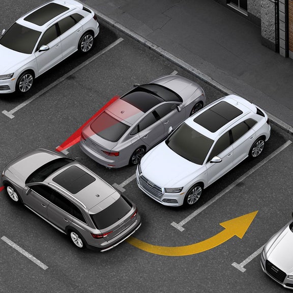 Demonstration of the park assist plus feature on the Audi RS 3.