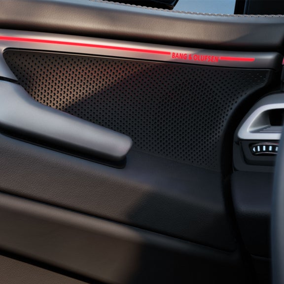Close-up of the Bang & Olufsen speakers in the Audi A6 Sedan. 