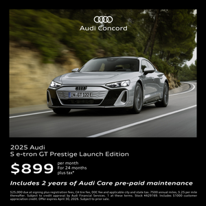 2025 Audi S e-tron GT Prestige Launch Edition (Includes 2 years of Audi Care pre-paid maintenance)