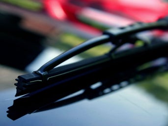 Profile view of vehicle wiper blades. 