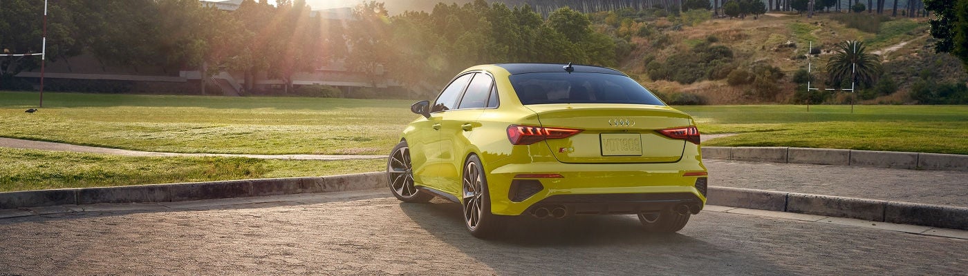 Audi S3 parked, from a back view