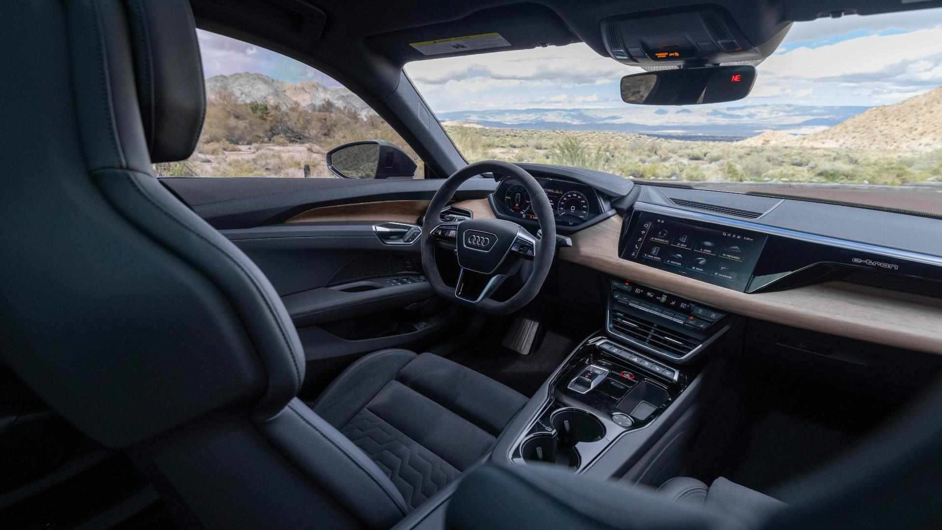 Interior view of an Audi E-tron GT.