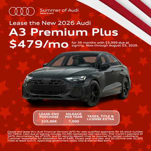 Lease the New 2026 Audi A3 Premium Plus $479/mo