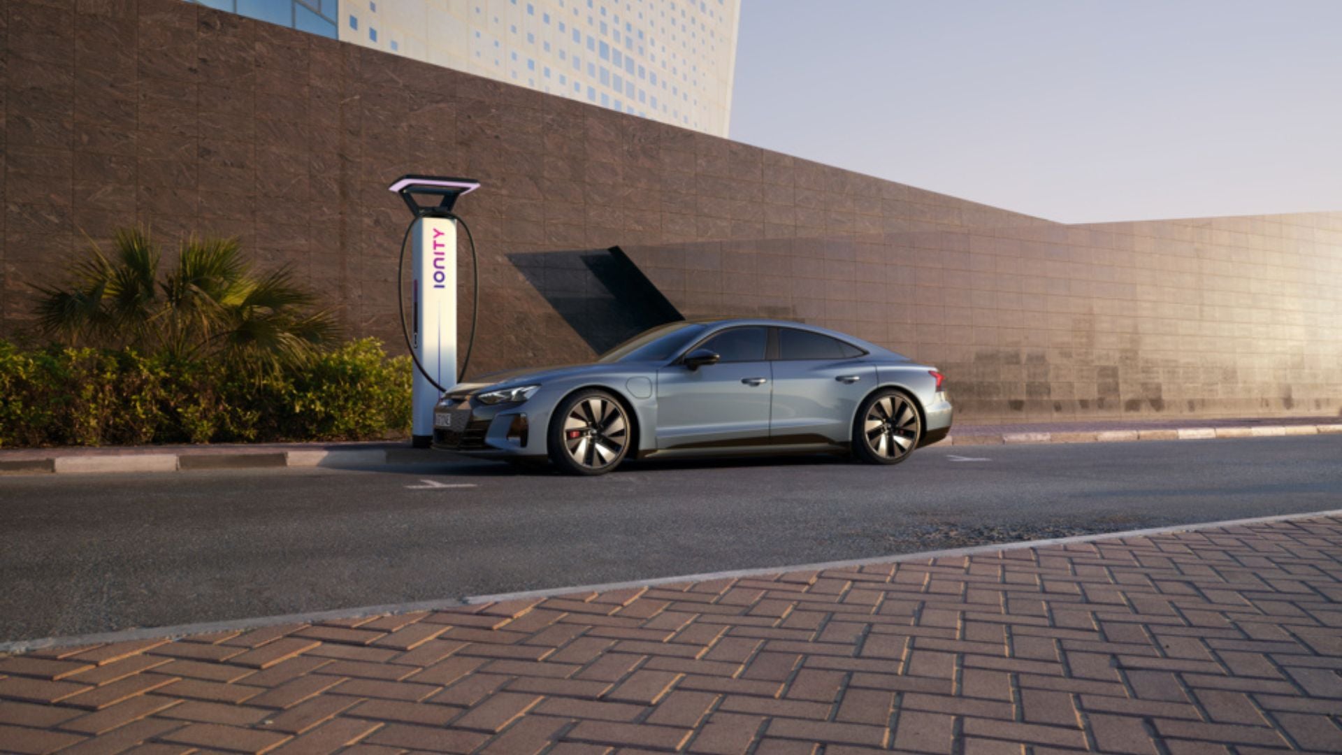 image of an audi charging
