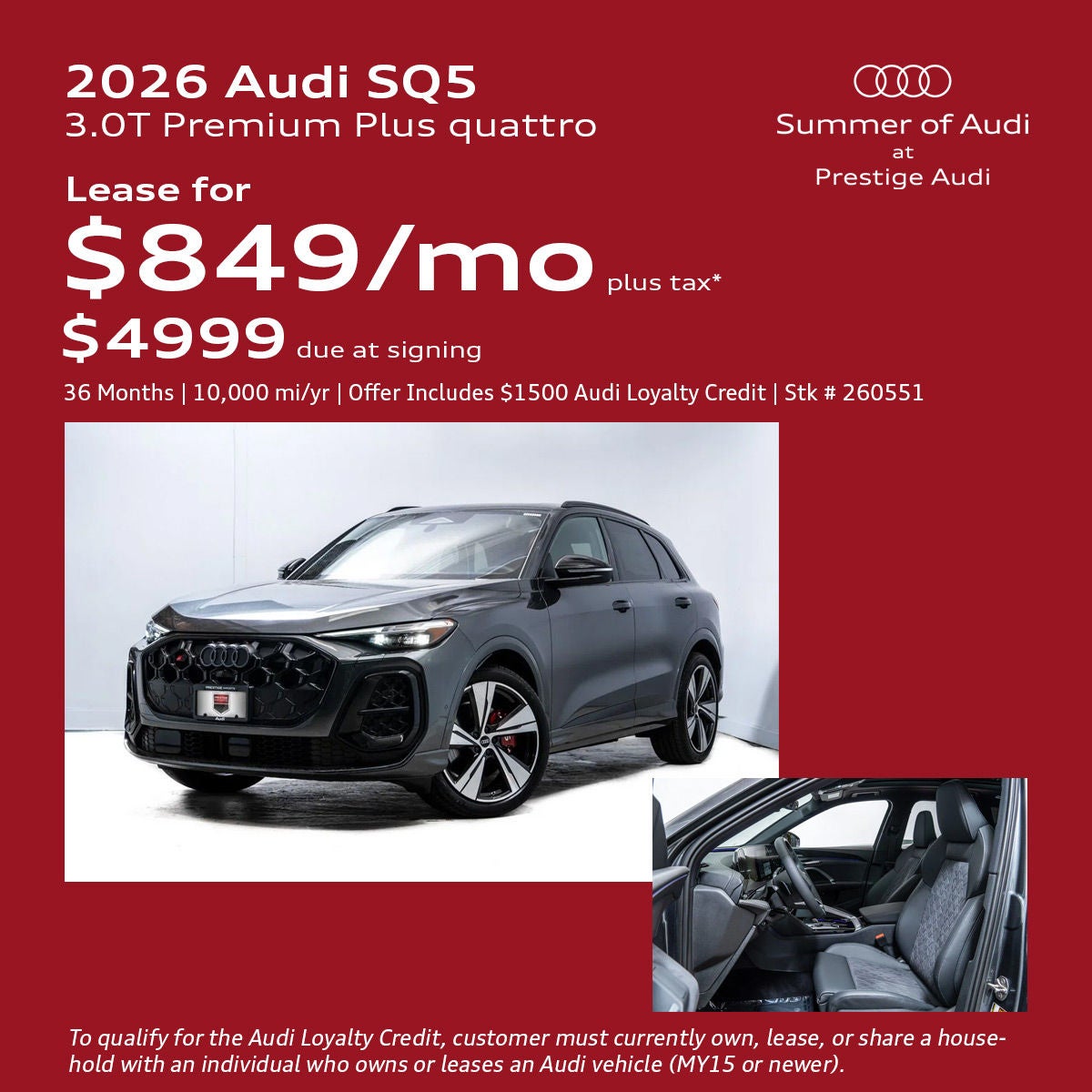 Audi SQ5 Lease Offer