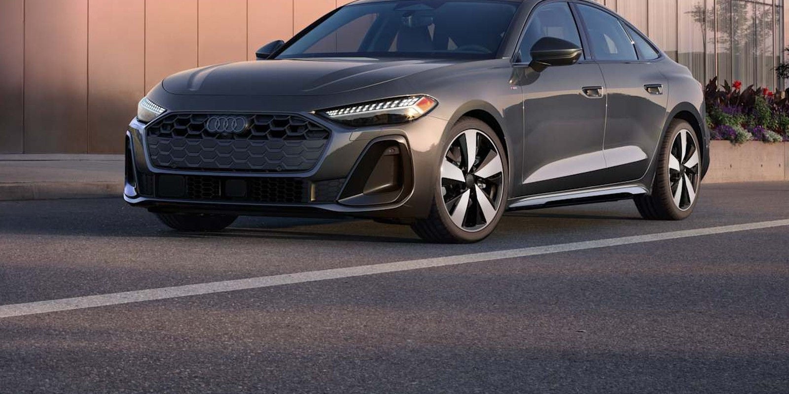 2026 Audi A5 front three-quarter.