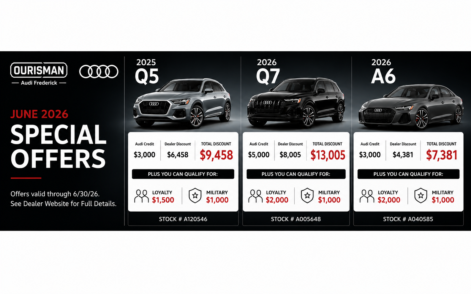 Audi Frederick New Vehicle Specials