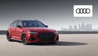 Audi RS6 Avant luxury performance estate parked outside the Audi Dayton showroom 