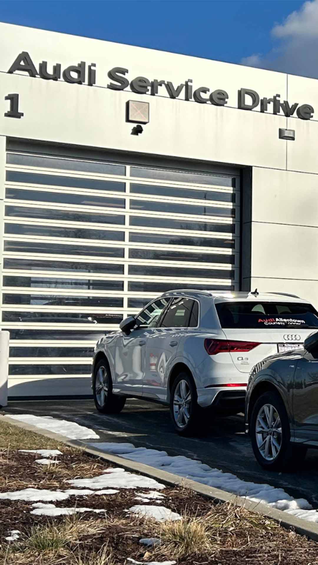 Front profile view of the Audi Service Center at Audi Allentown