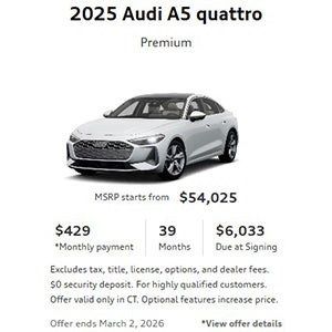 Side view of an Audi vehicle 