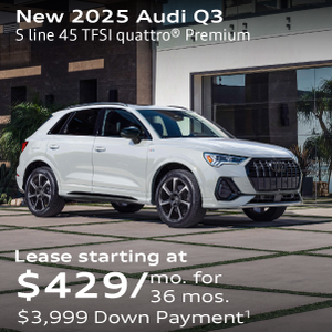 New 2025 Audi Q3 S line 45 TFSI quattro® Premium Lease starting at $429/mo. for  36 mos. $3,999 Down Payment