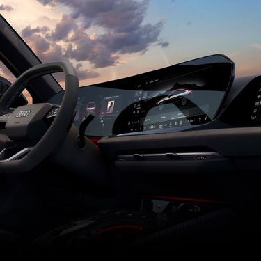 Close-up on the MMI display, showing the Audi drive select feature.