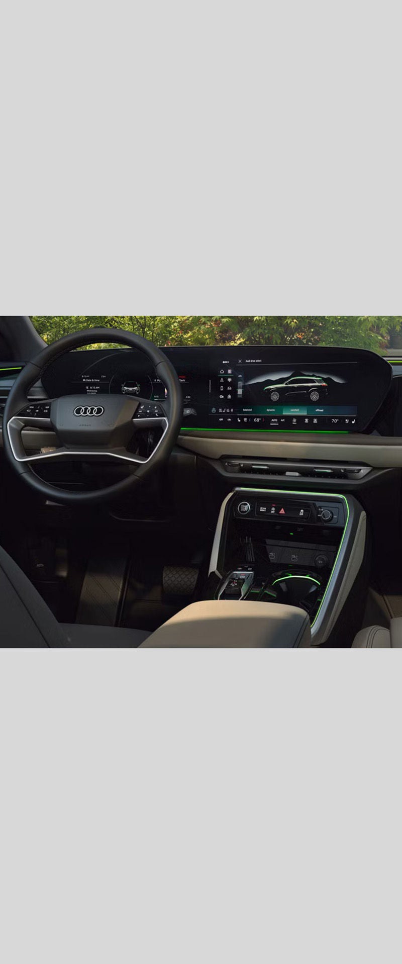 2025 Audi Q5 trim showing interior cabin view of seats and dash