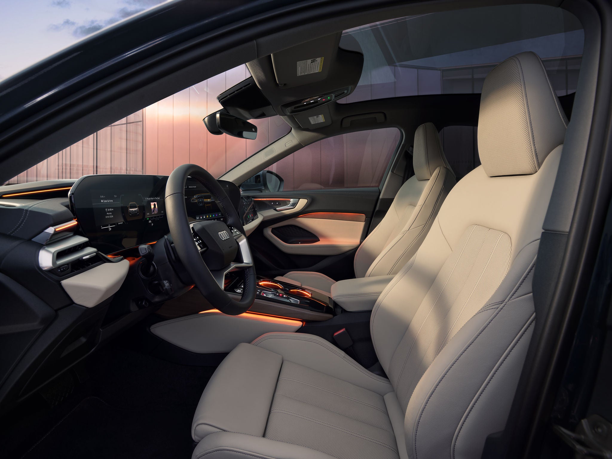 Driver-side interior view of 2025 Audi A5.