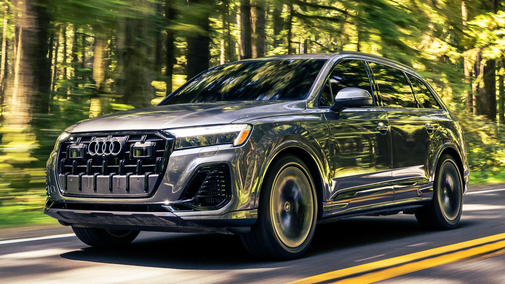 2026 Audi Q7 driving on a road