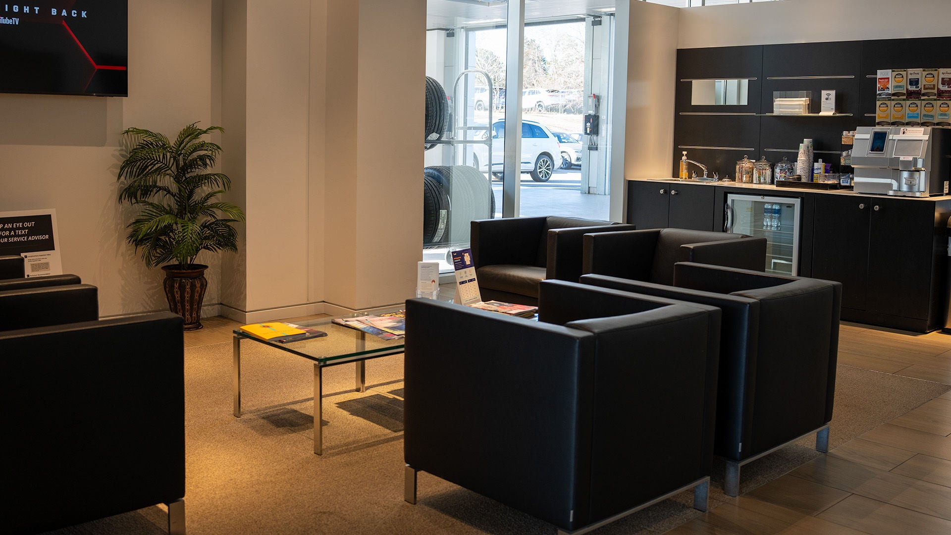View of the Guest Area at the Audi Huntsville Service Center.
