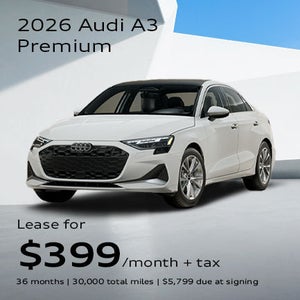 Side angled profile of 2026 Audi A3 Premium