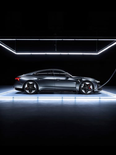Side profile of the Audi RS e-tron GT.