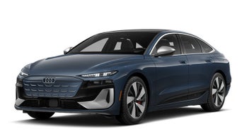 Vue de trois quarts avant de l'Audi Q8 e-tron.