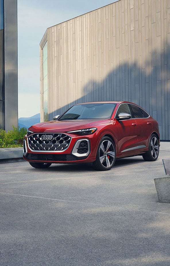 Three-quarter side profile of an Audi SQ5.