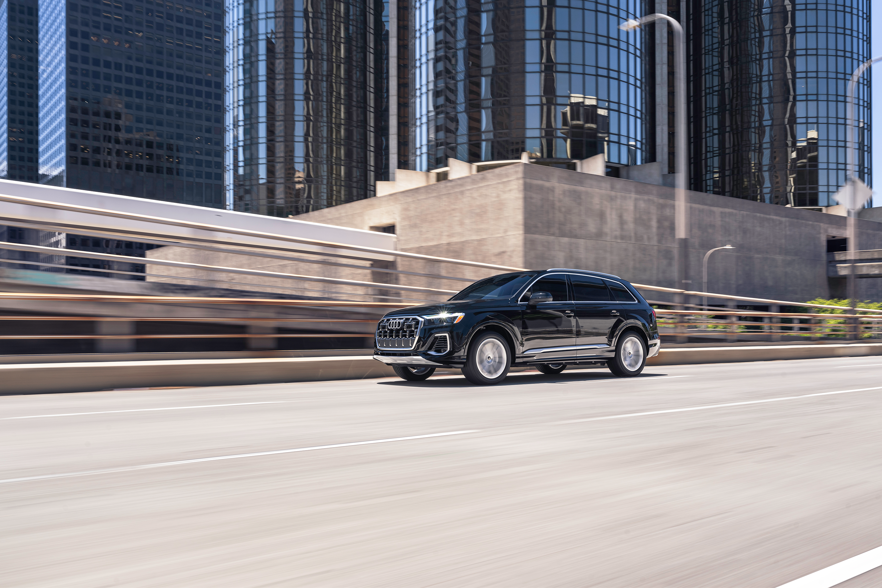 An Audi business lease vehicle on the road