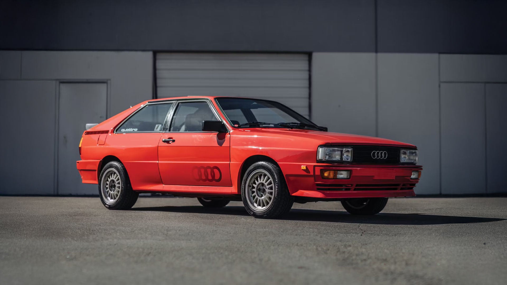 Image of a red classic Audi quattro