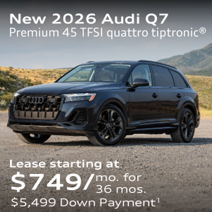 New 2026 Audi Q7 Premium 45 TFSI quattro tiptronic®  Lease starting at $749/mo. for  36 mos. $5,499 Down Payment