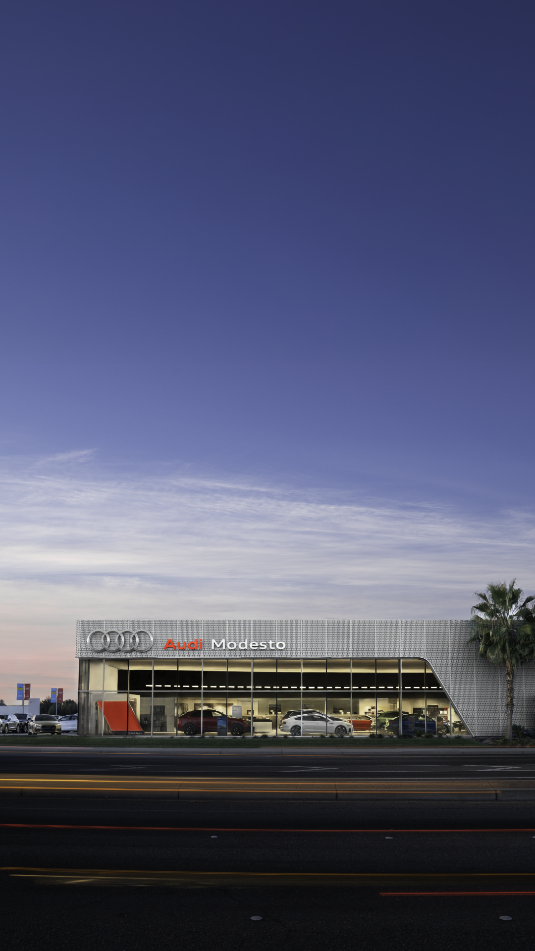 Street view of Audi Modesto dealership