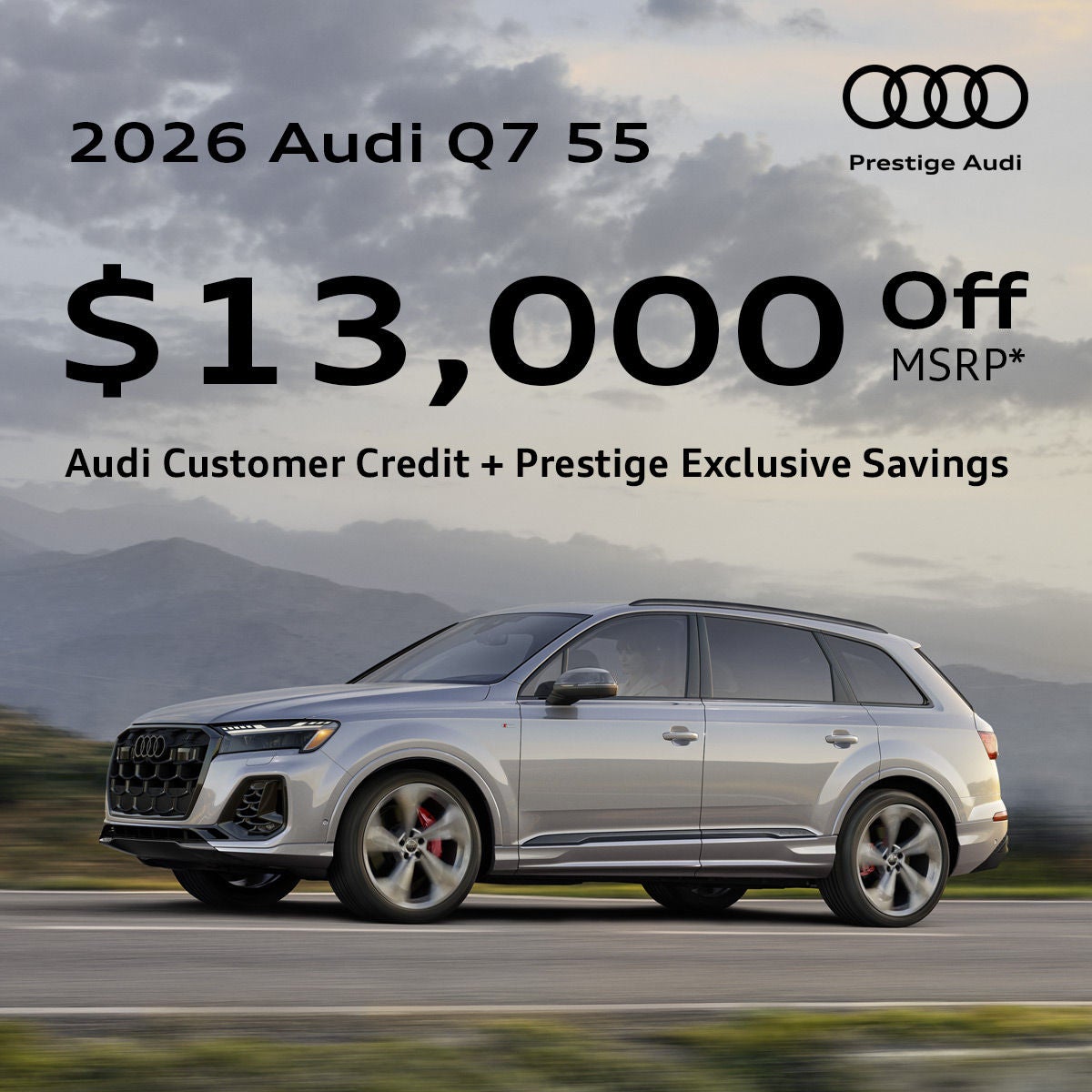 2026 Audi Q7 55 - $13,000 Off MSRP*