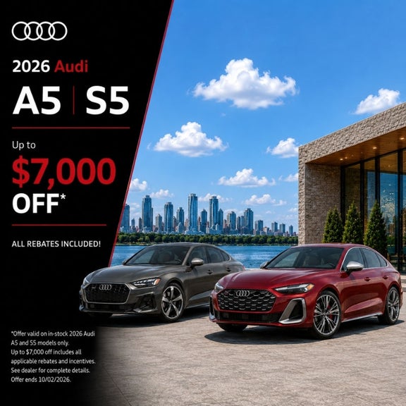 2026 A5 and S5 up to $7,000 Off at Audi Huntsville
