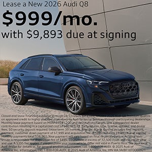 Side view of an Audi.